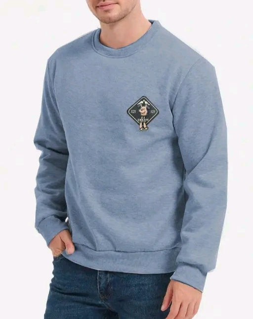 Men sweatshirts sherpa lined crew neck basic winter thick pullover
