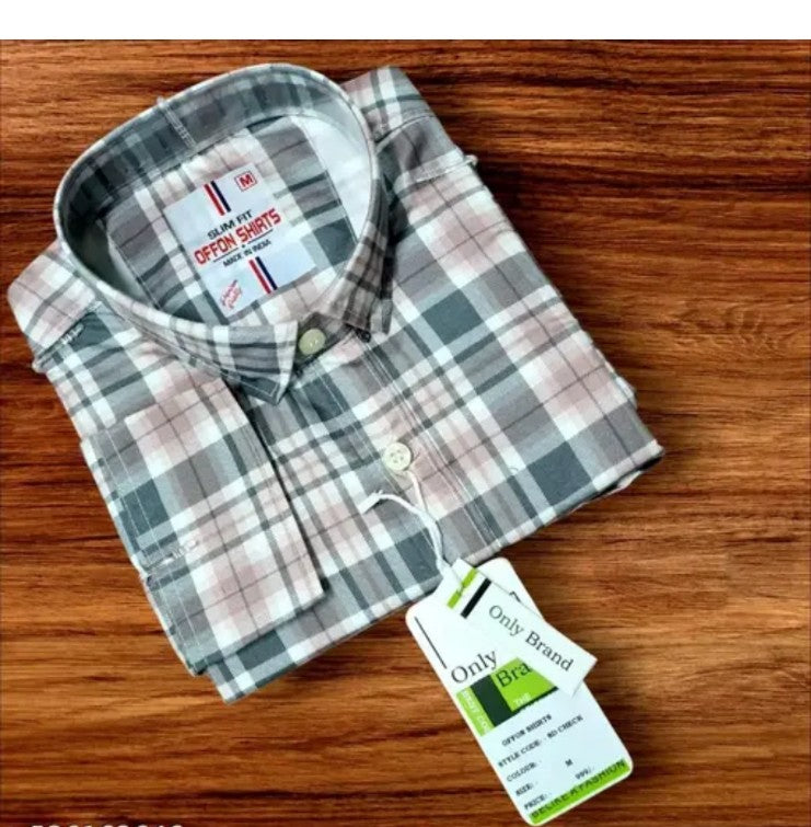 Men's casual check shirt