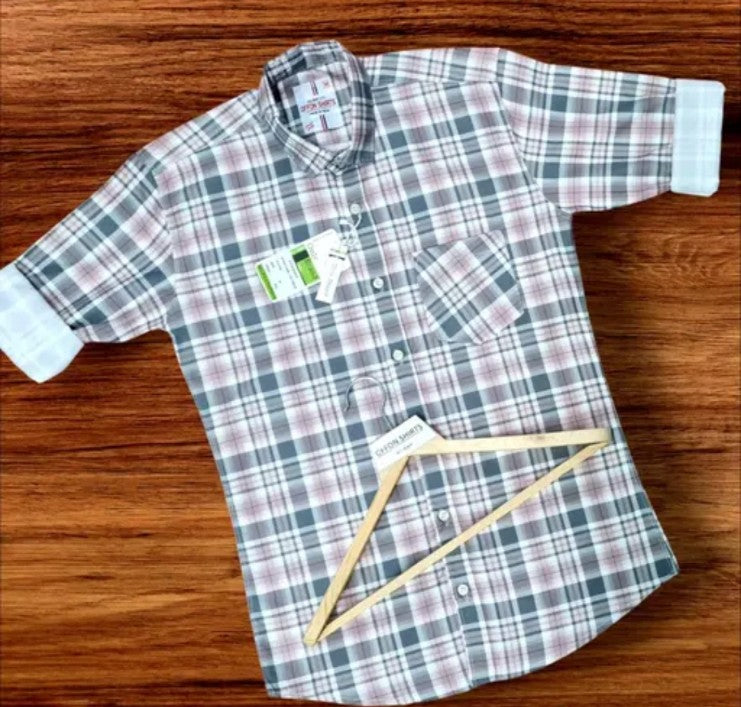 Men's casual check shirt